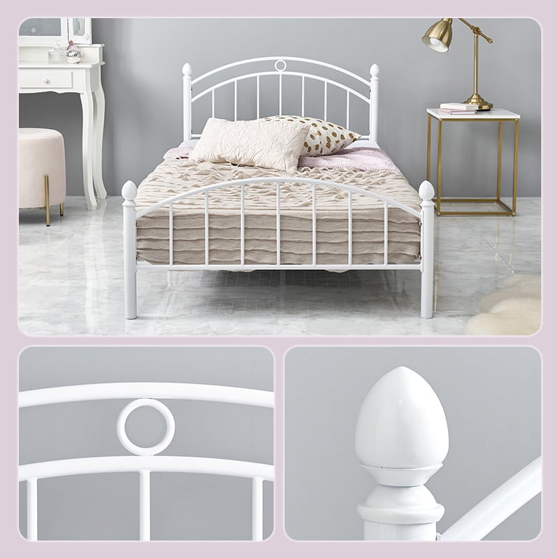 【組立式】耐荷重90kg シングルパイプベッド 高さ調節可 一人暮らし ワンルーム 幅100cm