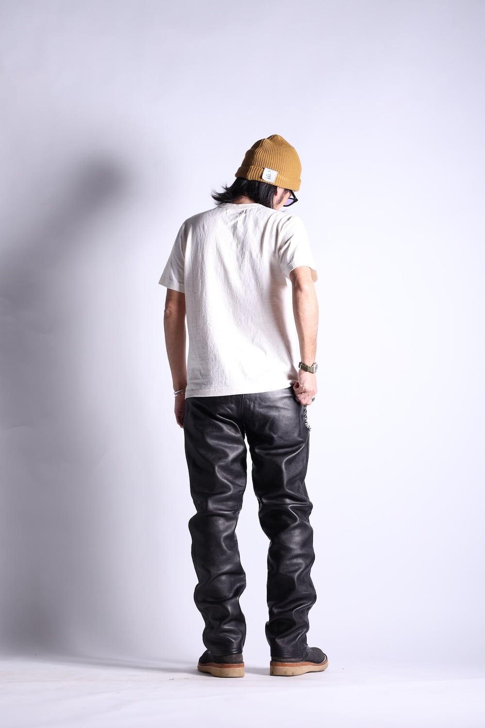 WESTRIDE レザーパンツ レザーパンツ 本革 COW HIDE 3連チェーンZIP CYCLE NUT GARMENT