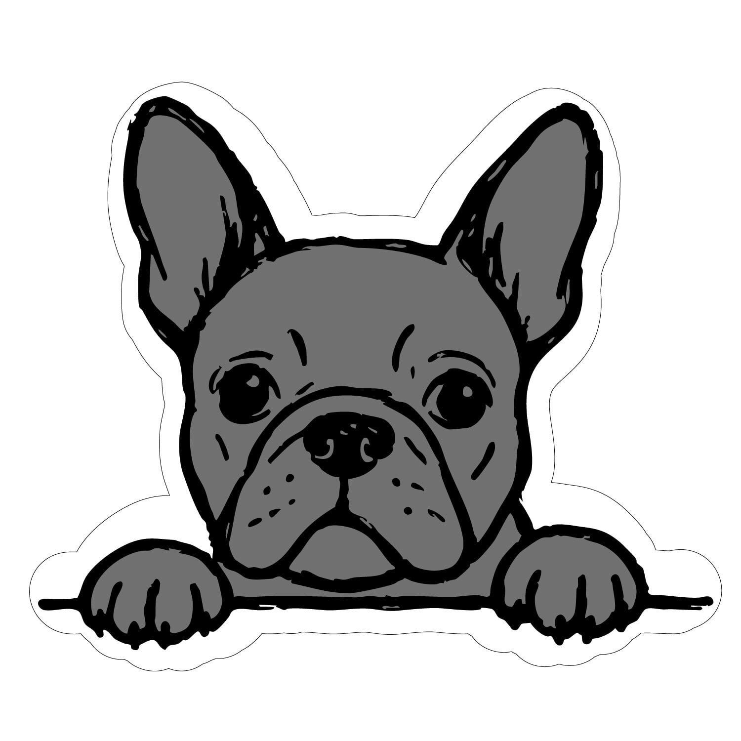 フレンチブルドック フレブル シール ステッカー FRENCH BULL DOG STICKER : FBST-002GY