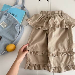 秋多重フリル巻きスカートデザインボトムス