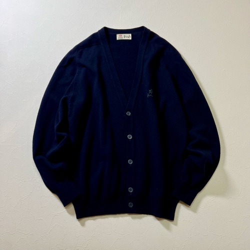 スコットランド製　Pringle of scotland　ウール　カーディガン　プリングル　ネイビー　XL 古着