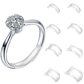 指輪サイズ調節セット 8個 着脱簡単 リングサイズ調整用シリコンパッド 脱落防止 滑り防止 透明な色 男女兼用