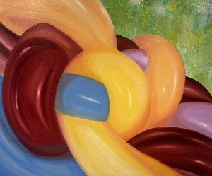 WAKANA “Neighboring Balloon - Orange & Turquoise Blue”