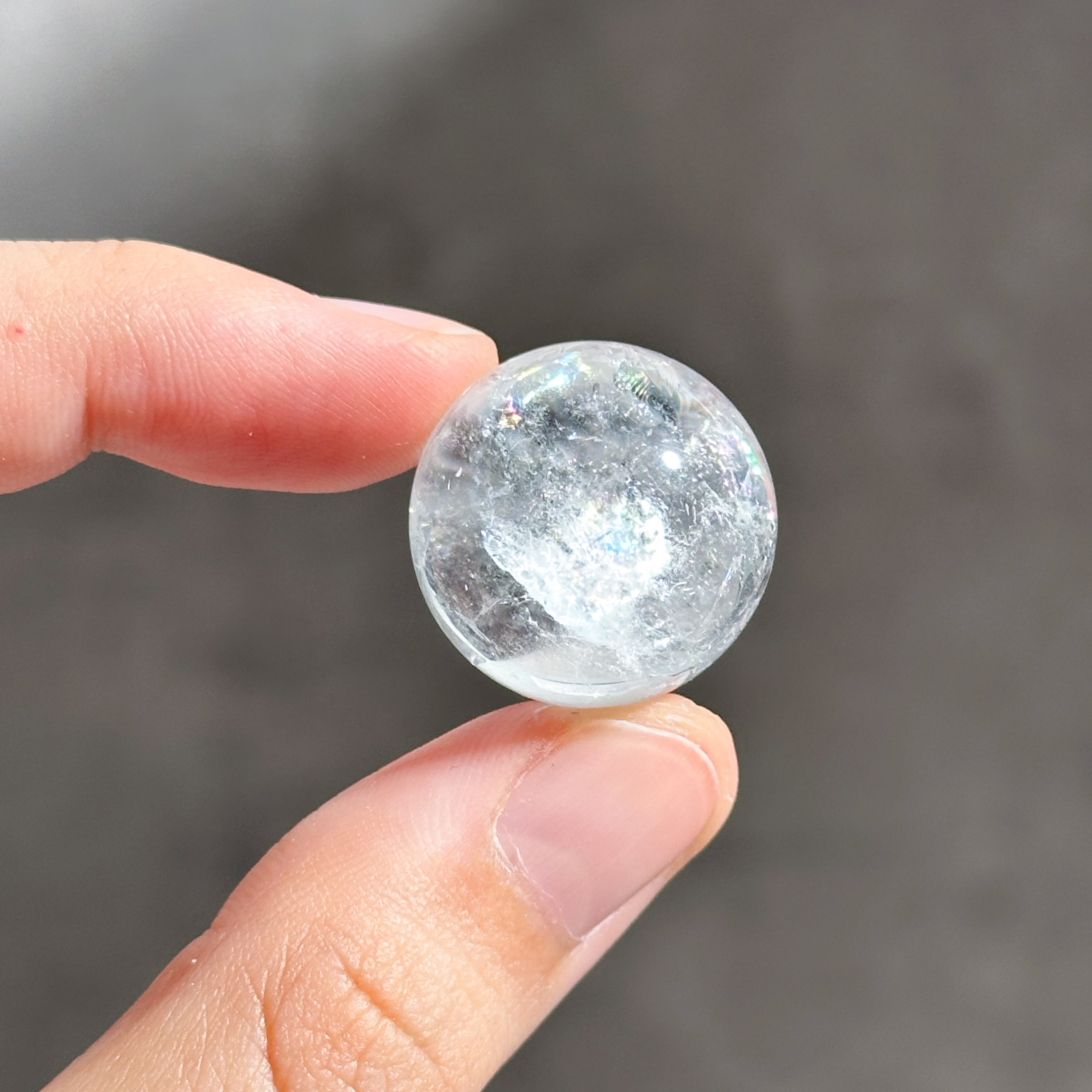 クリア(クラック)クォーツ スフィア 3個 set13◇ Clear Quartz