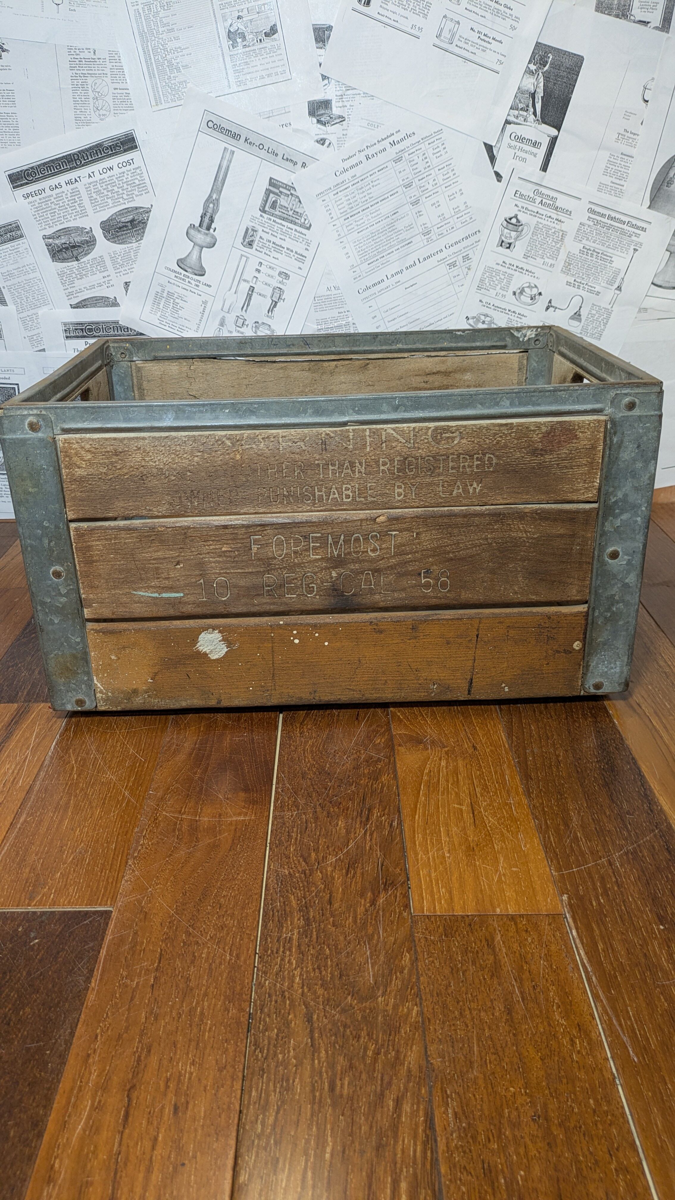 1950's Vintage FOREMOST Crate WoodBox MILKCRATE USA ビンテージ