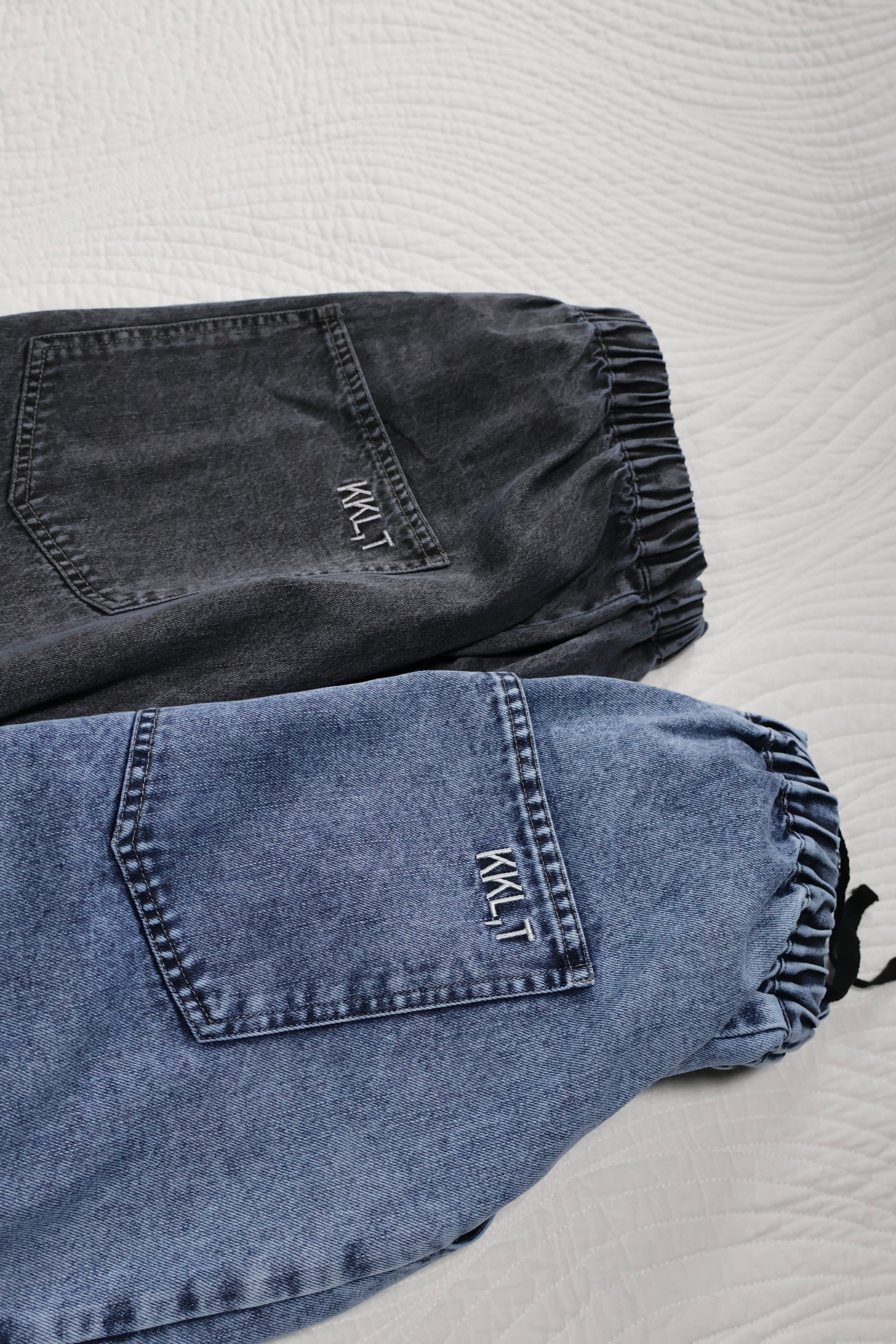 デニムケミカル加工サルエルイージーパンツ【12503-193-20】2025SS