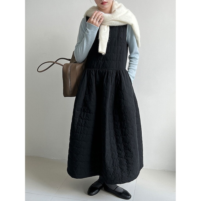 back ribbon quilted dress 10888