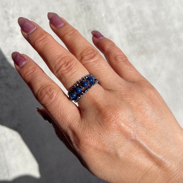 【テラヘルツ 2mmカット｜北投石｜リング】ぐるぐるフリーサイズ リング 指輪