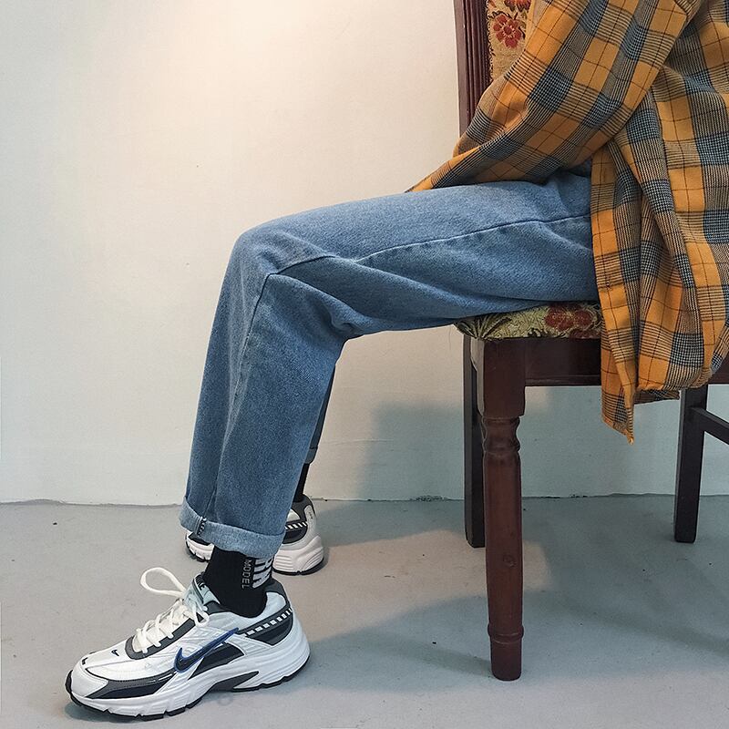 全1色 デニム パンツ ストレート カジュアル 無地 おしゃれ