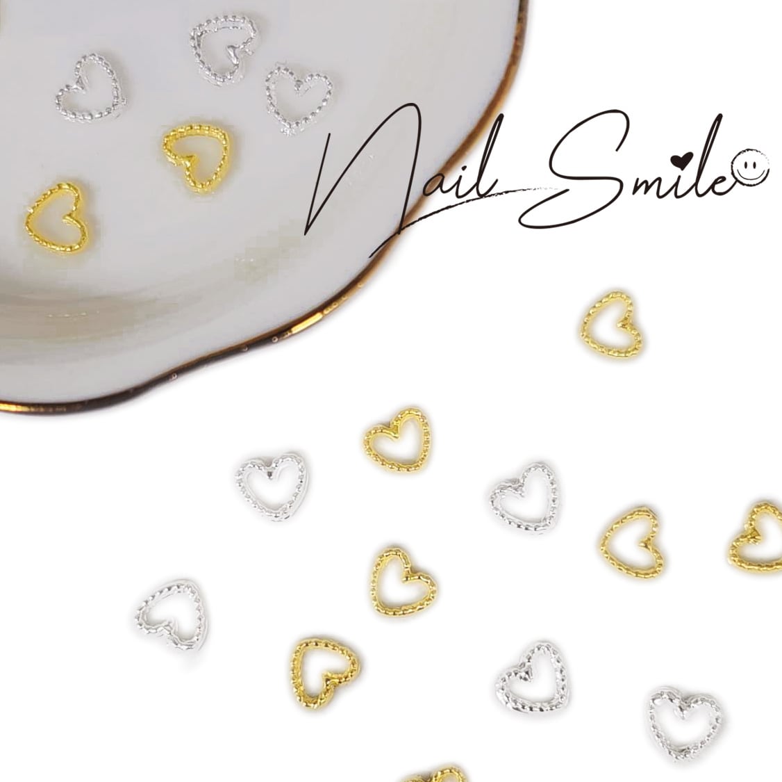 メタルフレームハートパーツ20p | Nail Shop Nail smile|ネイルスマイル