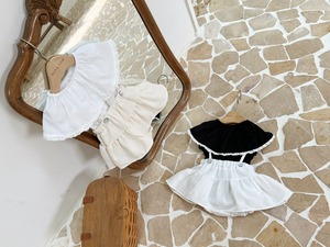 【Bebe nine】ふわふわフリルスカート付きブルマ ライトベージュ 70〜80cm 240412