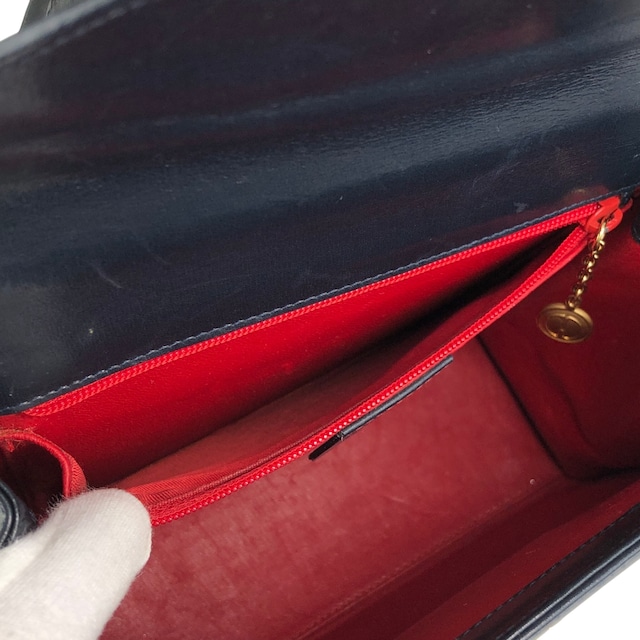 GUCCI グッチ ハンドバッグ ネイビー レディロック レザー 000・2110・0211 2WAY vintage ヴィンテージ オールド 5yyupi