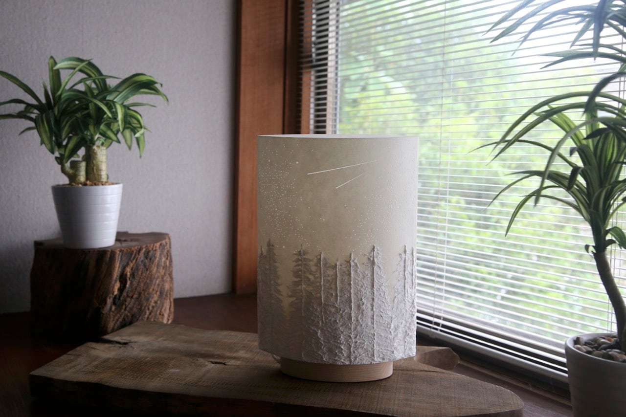 彼方へ」和紙de夜空のランプシェード | 漉工房 SUKIKOUBOU