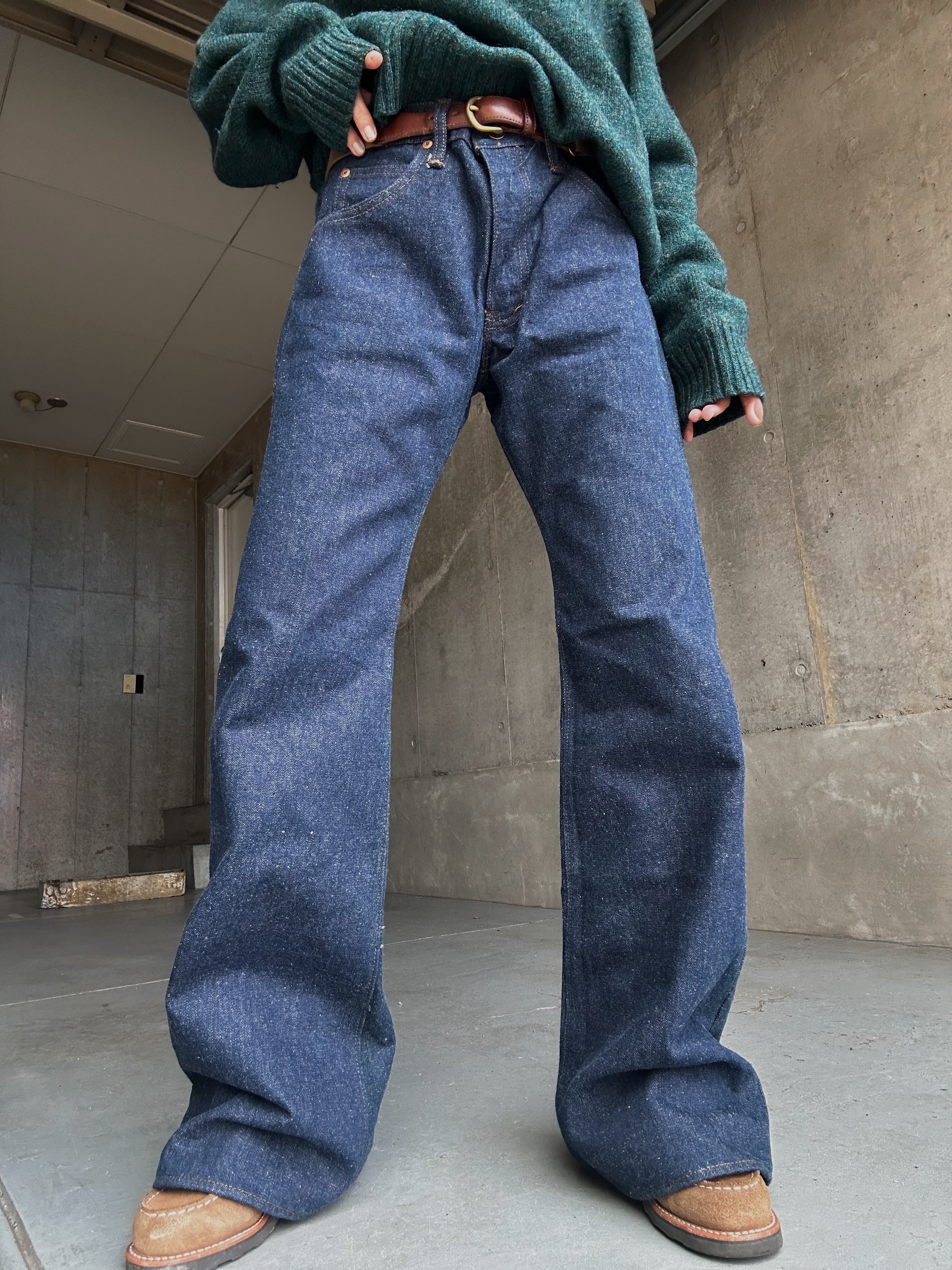 PT618）70's CANTON X-WEST western flare denim made in Japan / W31