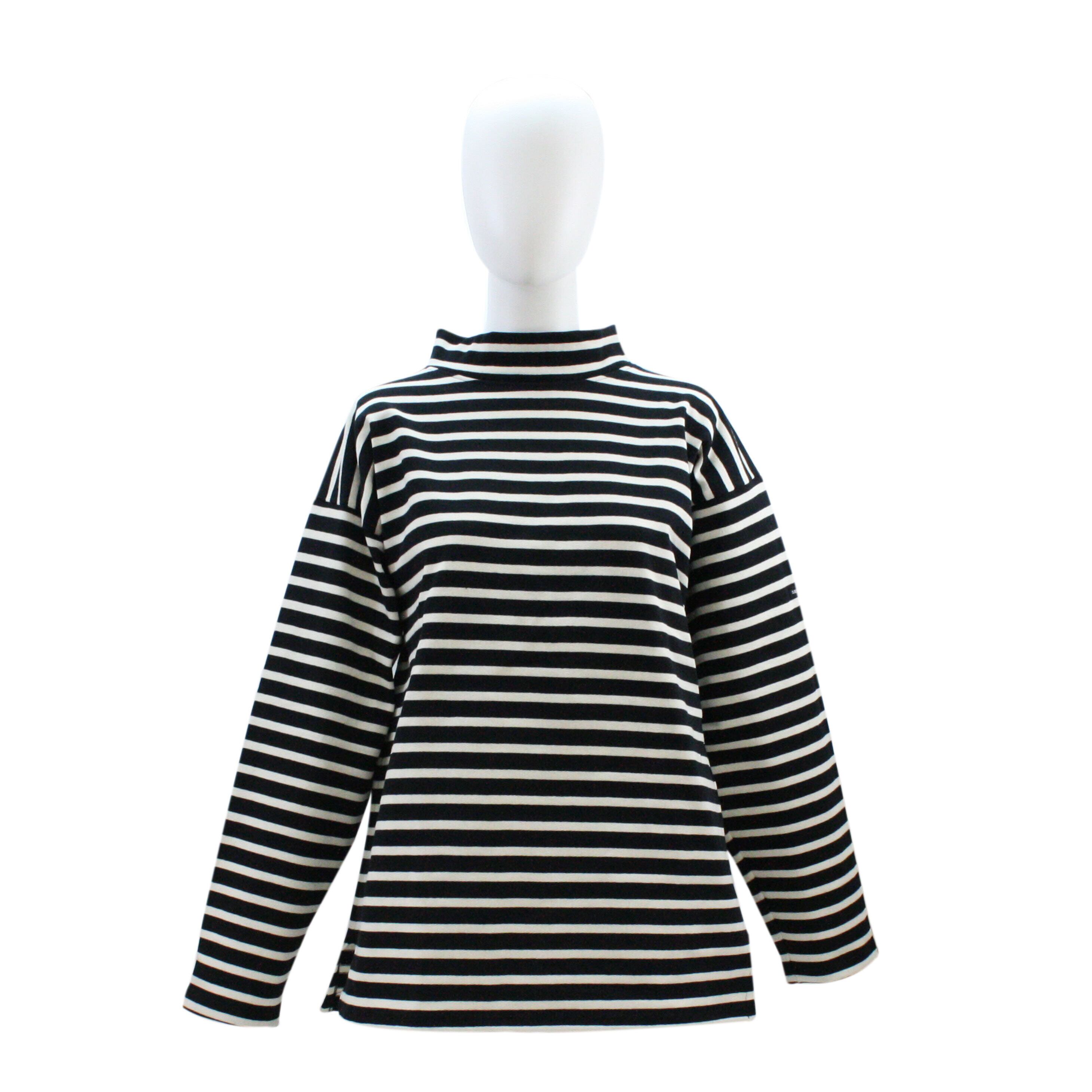 セントジェームス SAINT JAMES モックネックウェッソン(21JC GIENS II)NOIR/ECRU(黒/生成り)【レターパックプラス可】