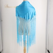 フラメンコ 衣装 シージョ ピキージョ 小物 ブルー系 水色 トライアングル フレコ 無地 光沢 ダンス 三角形 練習 舞台 発表会 イベント コスチューム フリンジ フラメンコ用 お洒落 三角形シルエット