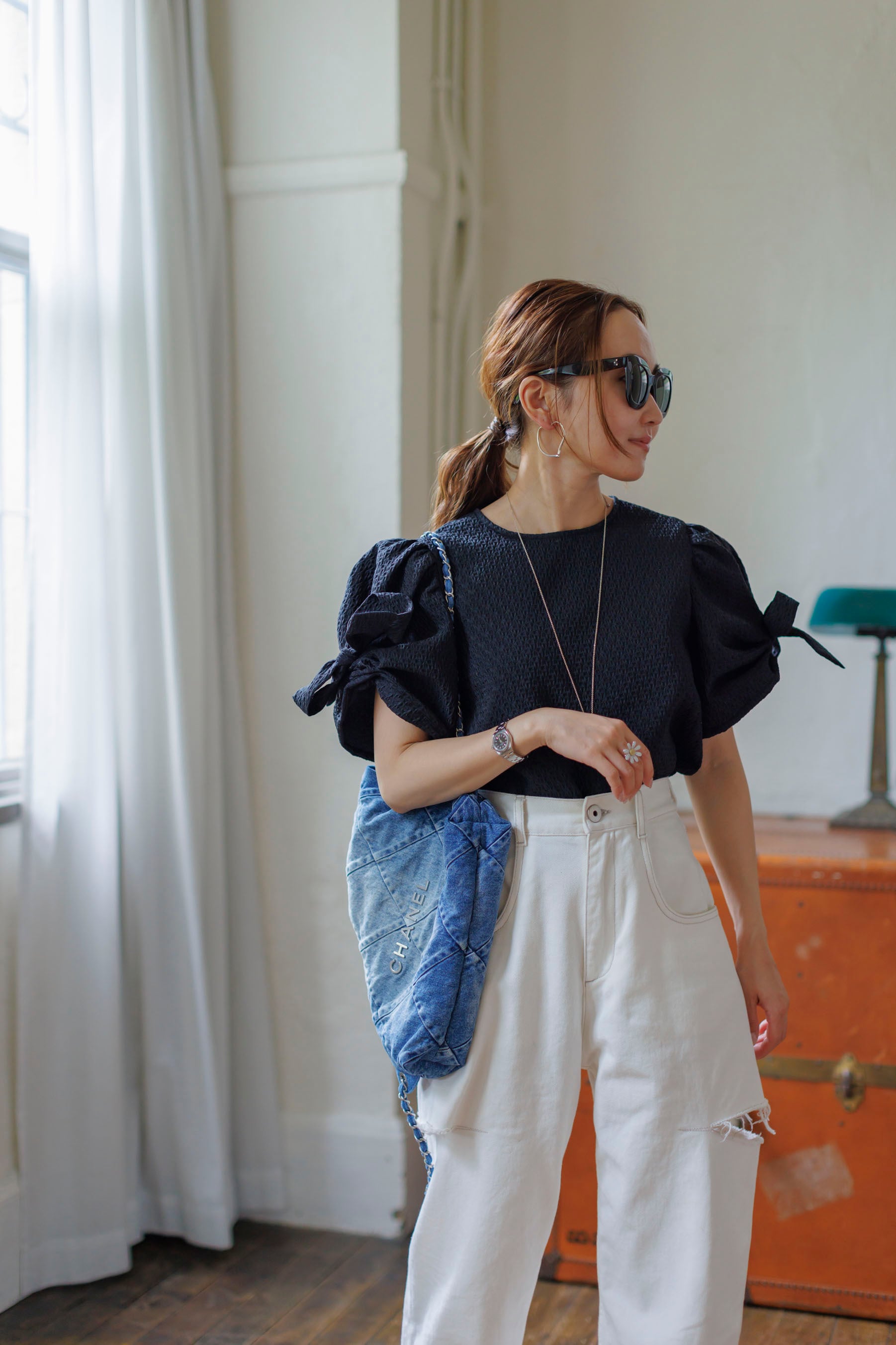 6/28(Fri)21:00ーRibbon jacquard blouse 即納 | Bluelea