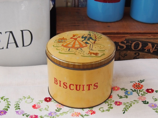 イギリスアンティーク　ビスケット缶　BISCUITS TIN