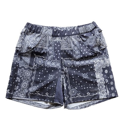 ranor(ラナー) BANDANA MIDDLE SHORTS BLACK | play field mountain
