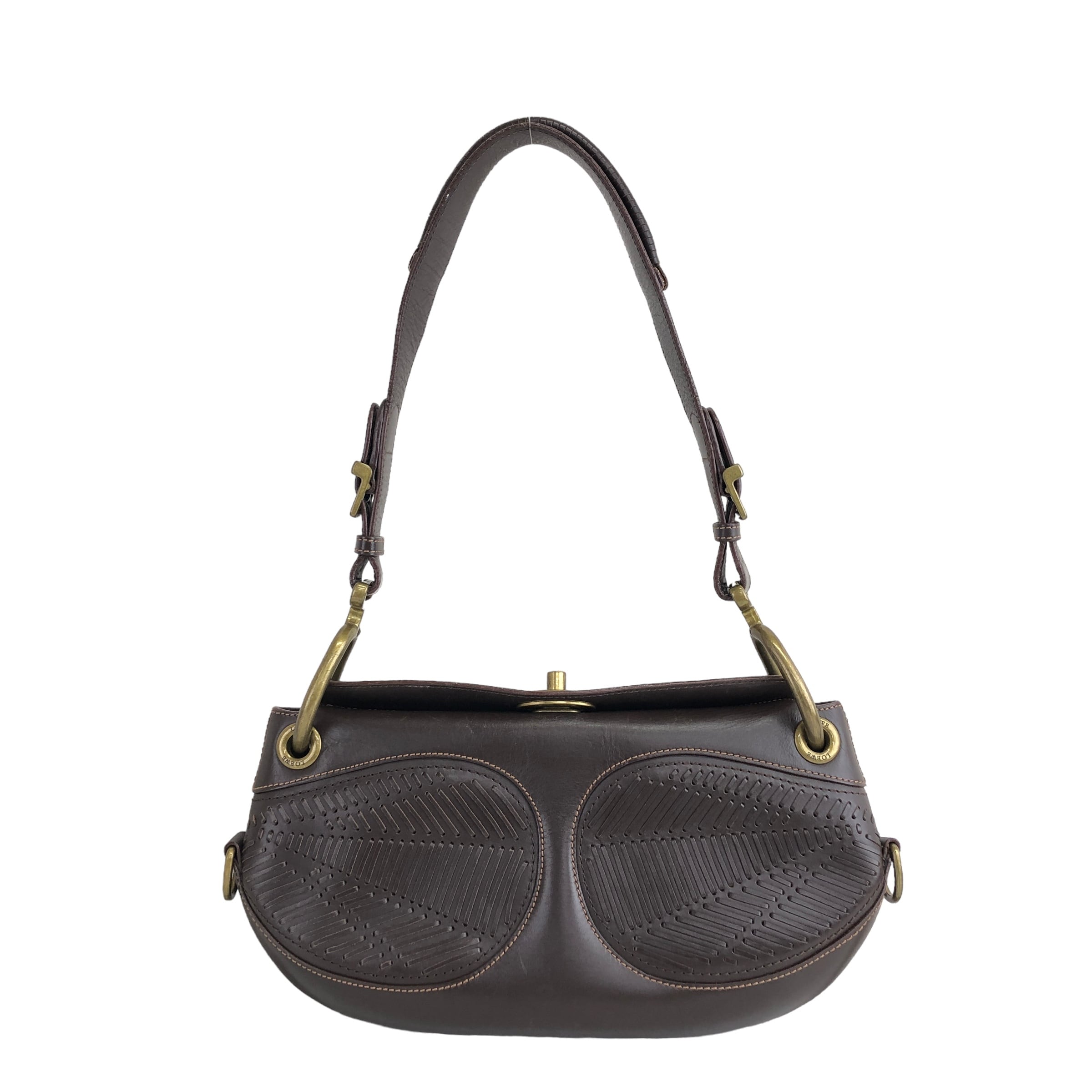 LOEWE ロエベ ショルダーバッグ ブラウン アナグラム レザー ターン