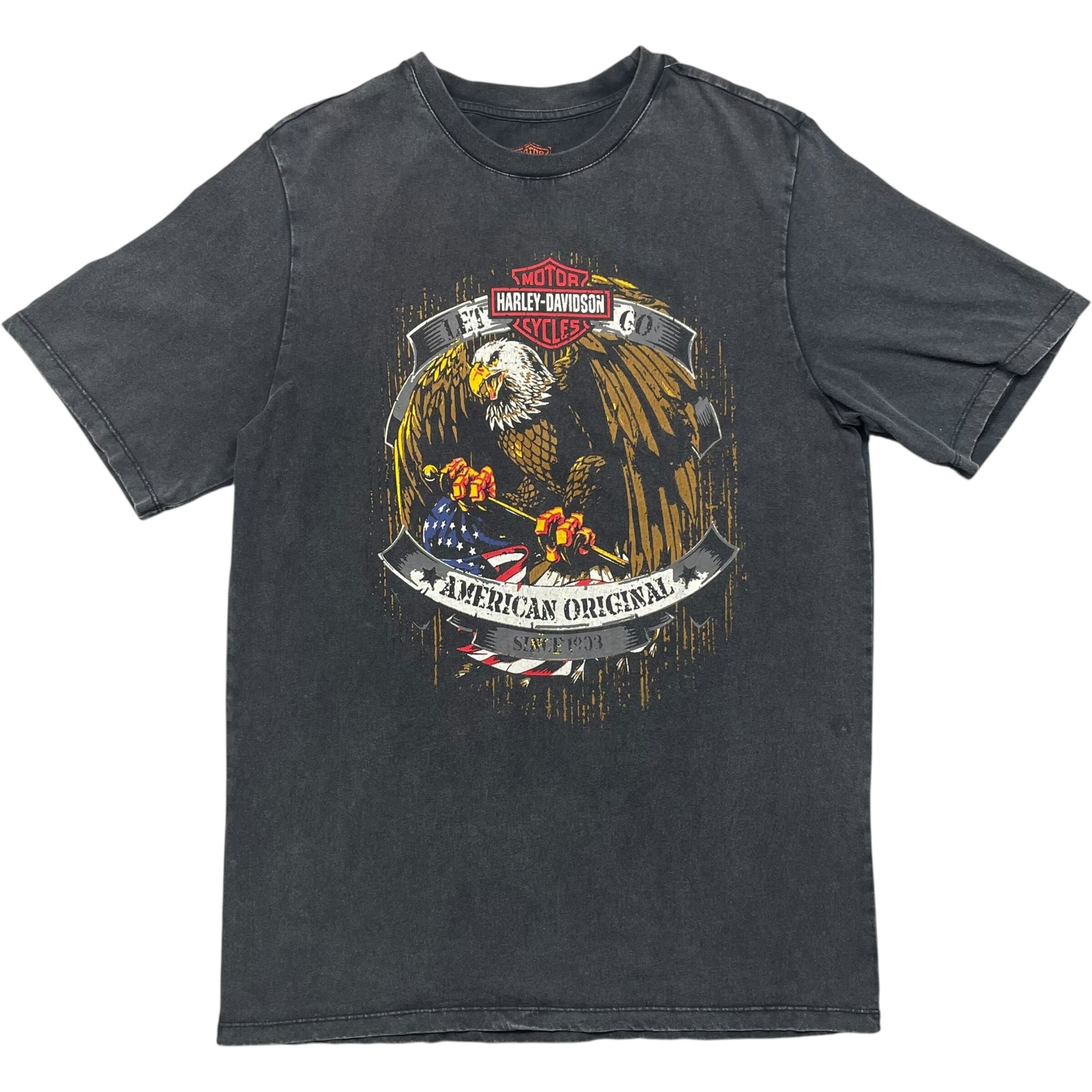 《XL》 Harley-Davidson ハーレーダビッドソン Tシャツ イーグル プリント ブラック no.8455