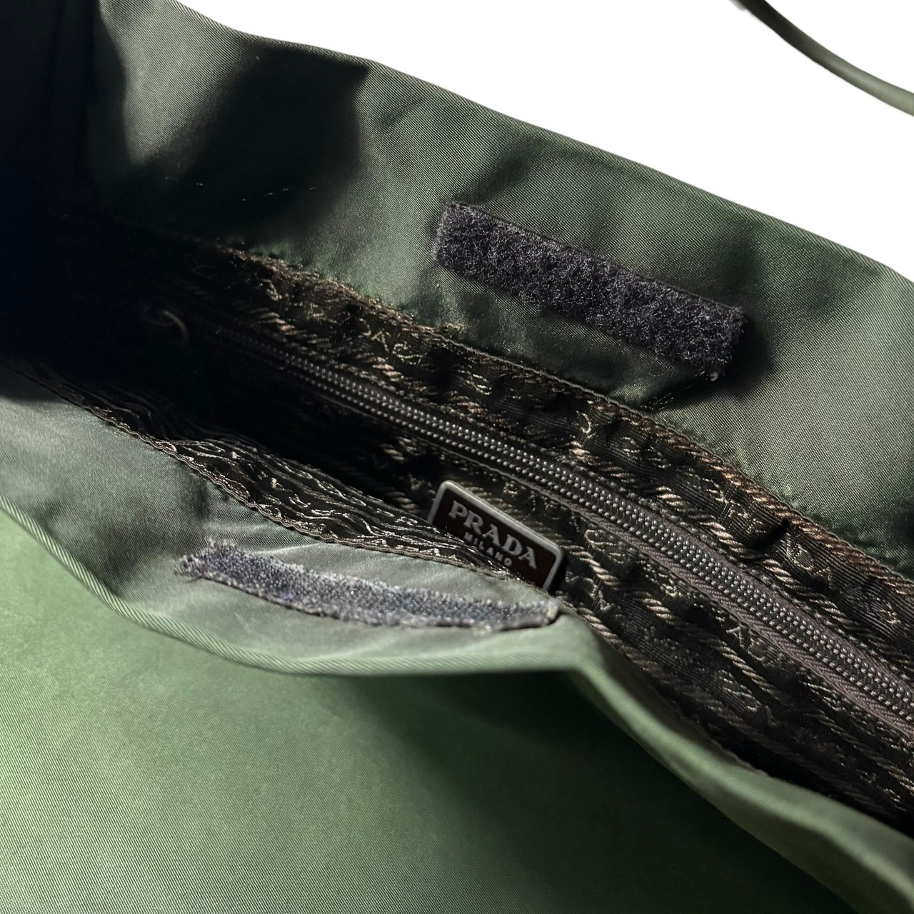 PRADA green nylon tote bag
