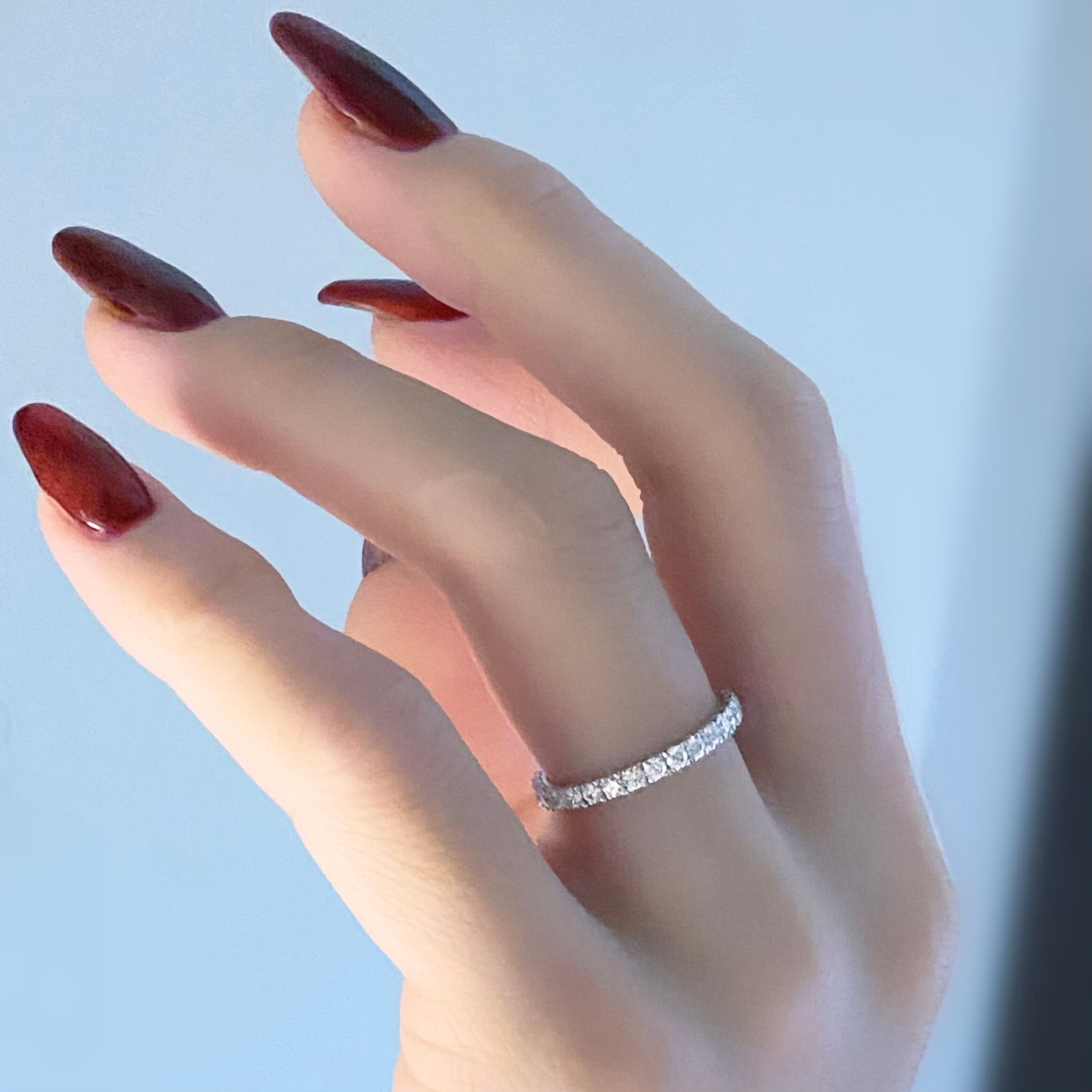 2mm幅 フルエタニティリング モアサナイト Silver925プラチナ  