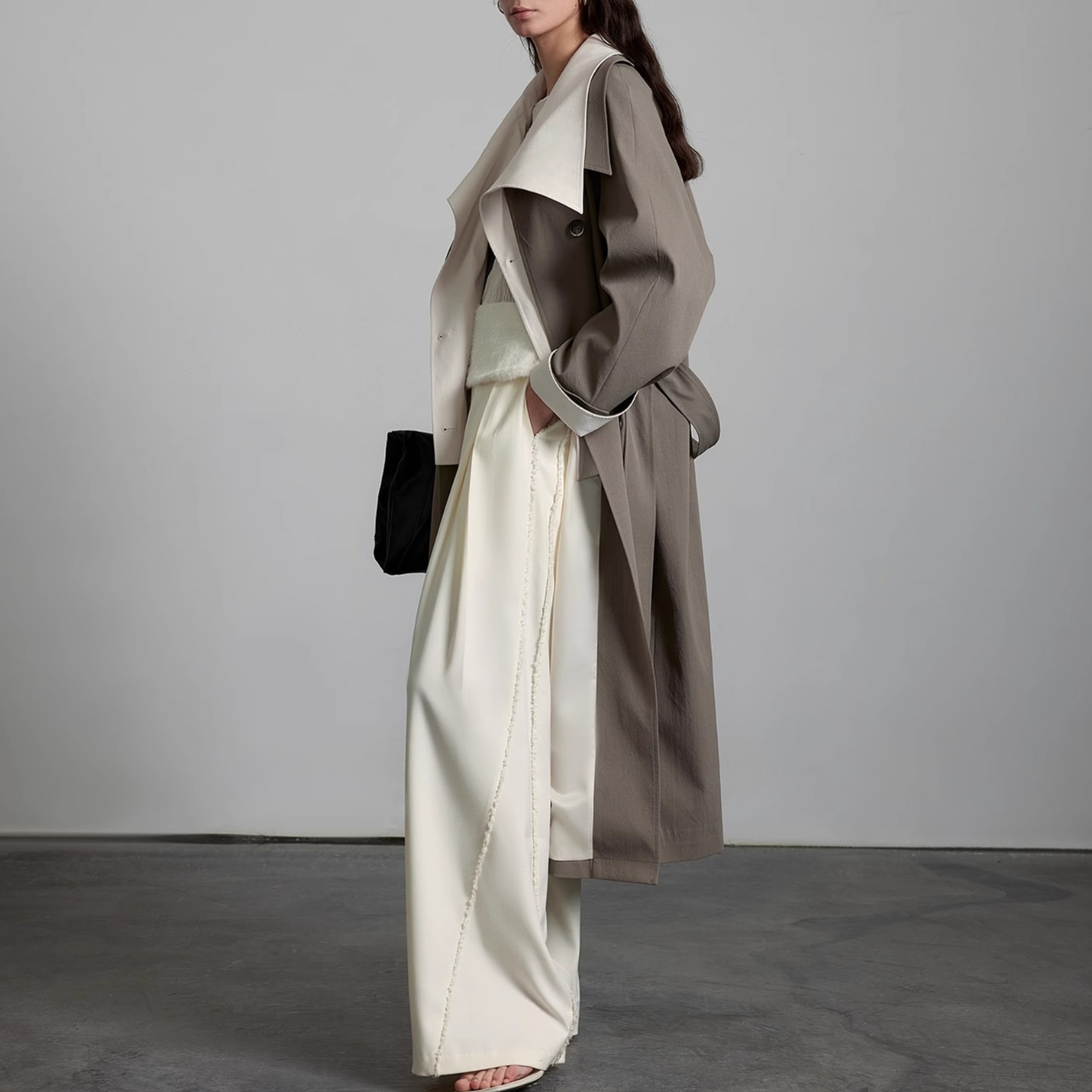 Double-Breasted Long Coat T3696