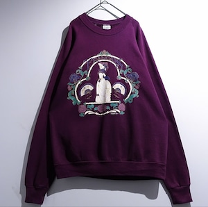 90s Wine Red Madame Artistic Print Design Sweatshirt
