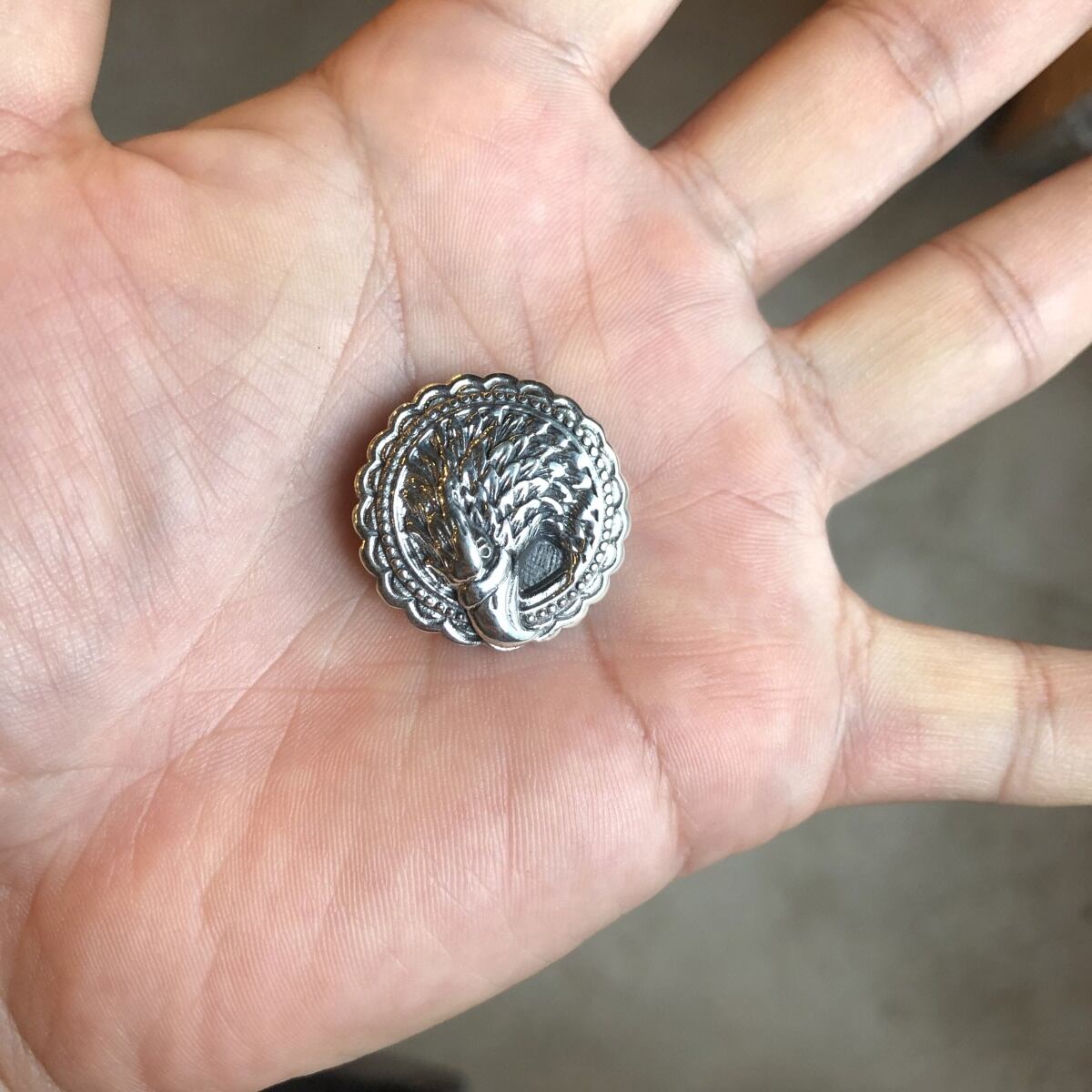 シルバー925 コンチョ イーグル 銀 Silver 925 直径 約25.5mm レザー