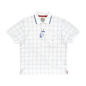 新品 タグ付き◆REGAL リーガル チェック柄 半袖 ポロシャツ Lサイズ /ホワイト×ブルー/メンズ