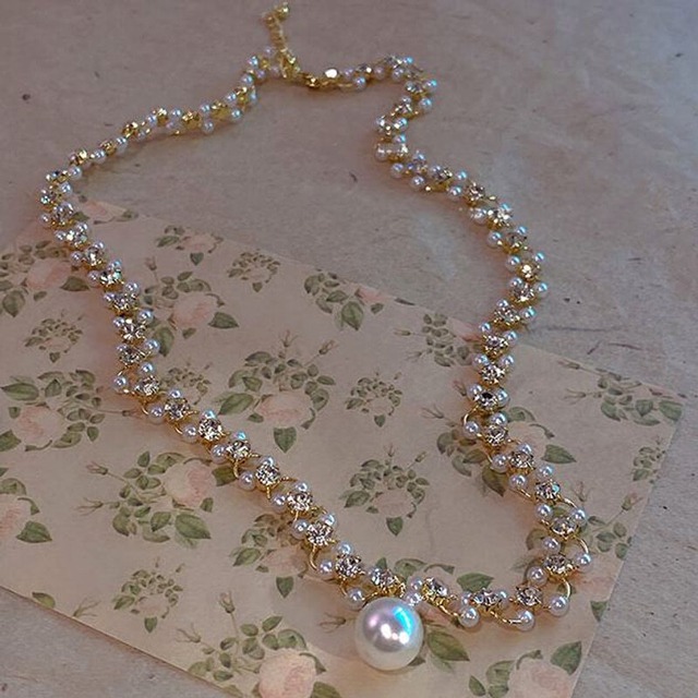 Pearl bijou combi choker　B196