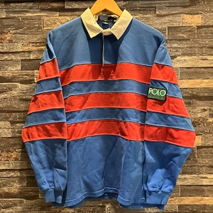 RALPH LAUREN SPORT PATCH BORDER RUGBY SHIRT 1990'S OLD