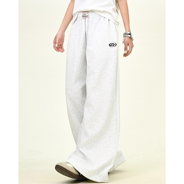 side logo print loose sweatpants　サイドロゴプリントルーズスウェットパンツ　J1200