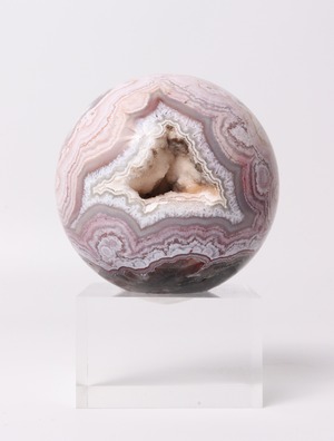 PINK! CRAZY LACE AGATE SPHERE | MEXICO