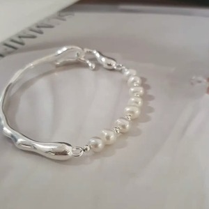 silver925 pearl wave bracelet