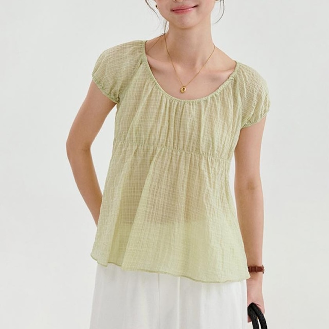 gingham check empire blouse