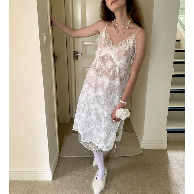 Pure Design White Lace Slim Dress