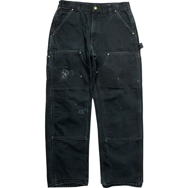 《実寸 W31 L29》 Carhartt カーハート ペインターパンツ ワークパンツ ダブルニー  フェード ダメージ リペア有 一点物 USA製 no.10586