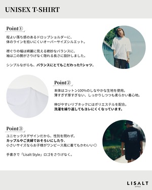 UNISEX T-SHIRT（OVERLAP LOGO）/ WHITE x BLUE