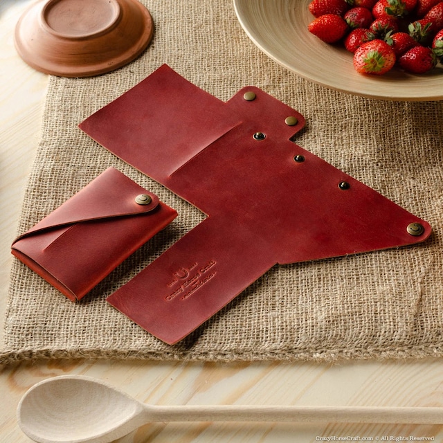 417 Minimalistic Leather wallet / card holder Fragola Red