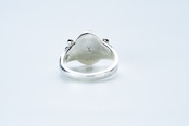 R-096 K10 Circle Native Oval Signet Ring (Sapphire)