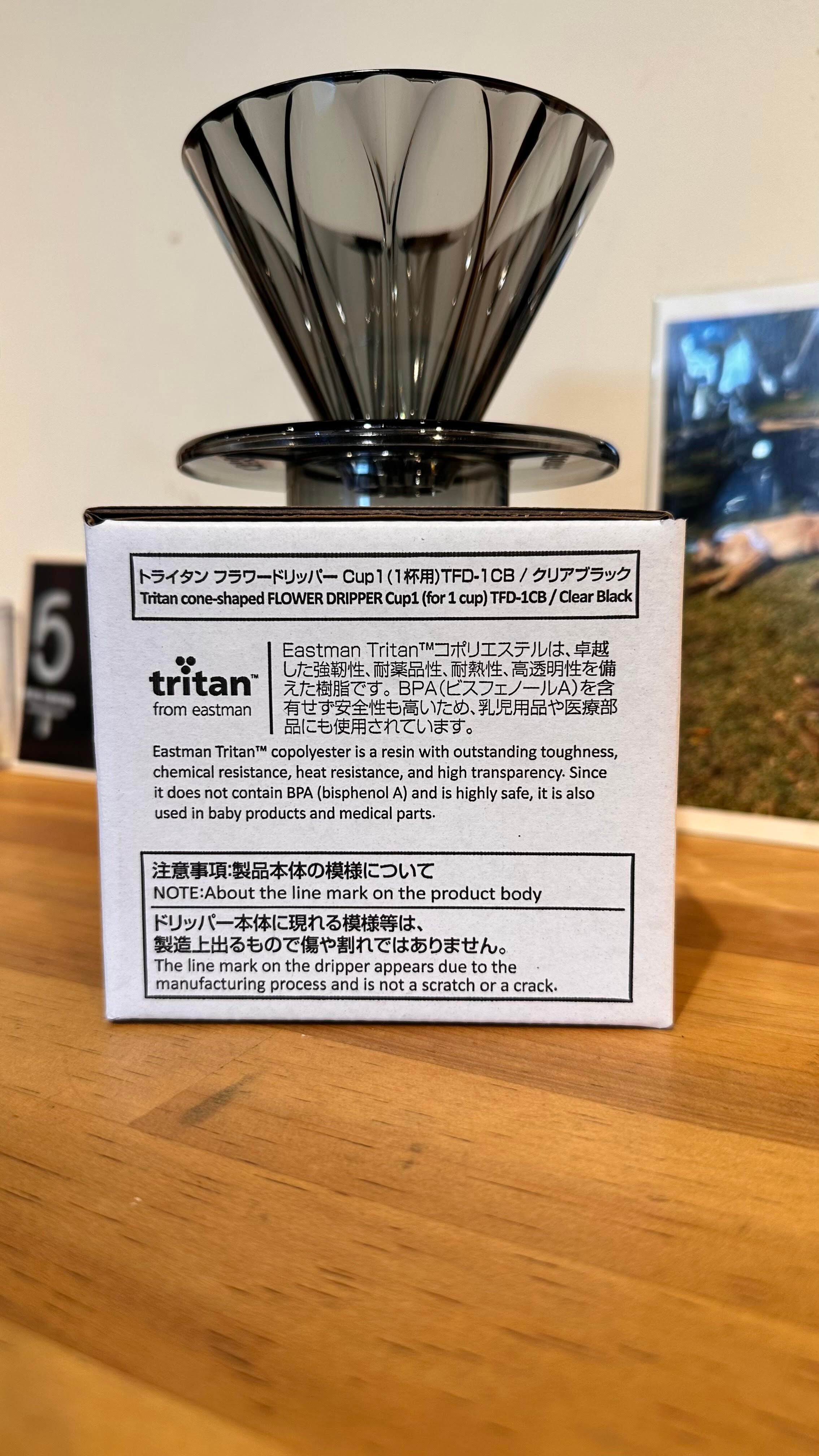 CAFEC トライタンフラワードリッパー cup1 クリアブラック | FIVE