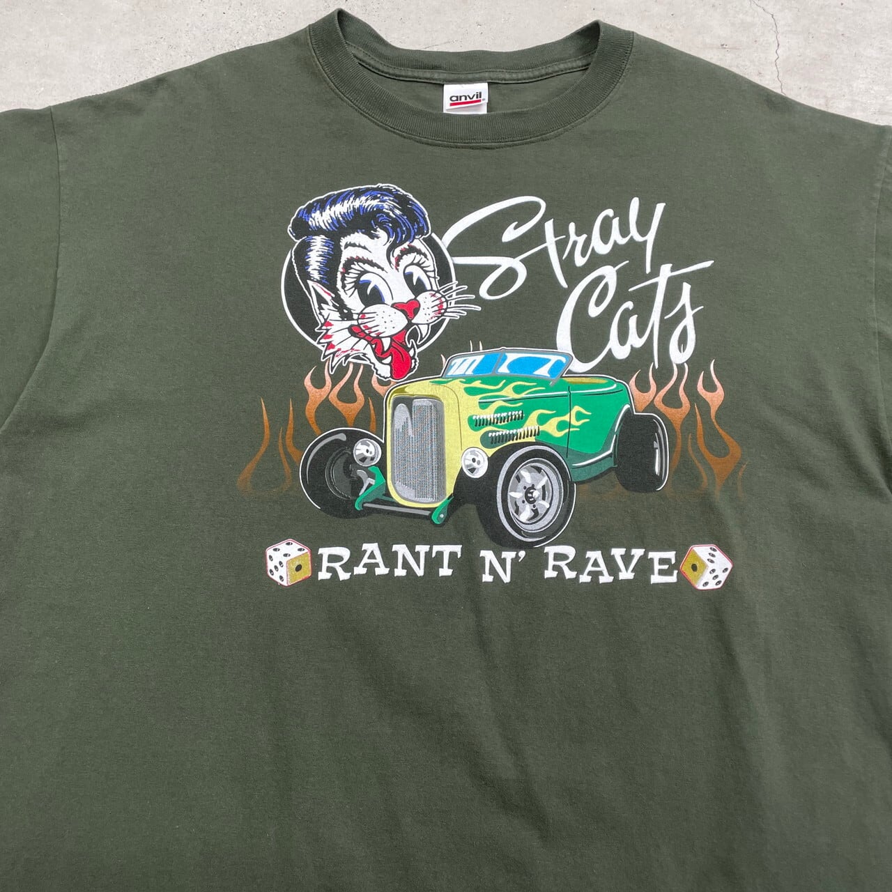 00年代 STRAY CATS RANT N' RAVE ストレイキャッツ バンドTシャツ バンT ツアーT メンズ2XL 古着 00s ...