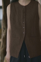DU260716 Tweed Crew Neck Vest【set up可】【一部予約商品10月中旬】