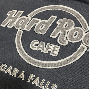 【Hard Rock Cafe】刺繍 ロゴ NIAGARA FALLS NY ナイアガラの滝 パーカー プルオーバー スウェット フーディー hoodie M グレー系 ハードロックカフェ us古着