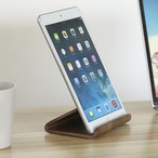 木製 タブレットスタンド ︱ 安定設計 デスク用 シンプル設計 角度固定 スマホ対応 ミニマルインテリア 省スペース台座