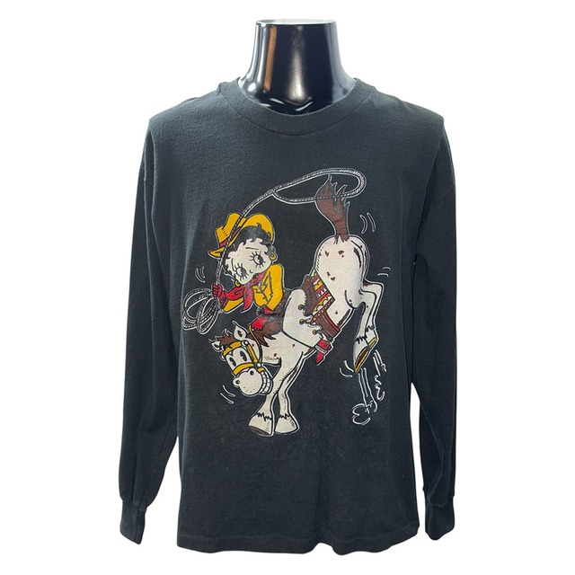 【BETTY BOOP】ベティブープ COWGIRL Vintage ロングスリーブTシャツ