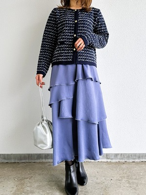 【9286KT】サテンランダムティアードスカート (9111-57026)