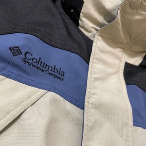 【Columbia】90s マウンテンパーカー ナイロンジャケット マルチカラー アウター Boulder Ridge 刺繍ロゴ コロンビア M US古着